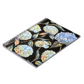 Carnet Aquarelle Blue Hydrangea : Motif foncé sans couleu (Côté gauche)