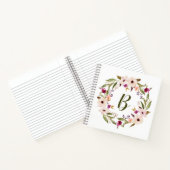 Carnet Aquarelle Bohème Floral Wreath Monogramme (Intérieur)