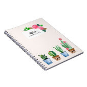 Carnet Aquarelle Boho Poted Cactus & Succulents Personnal (Côté Droit)
