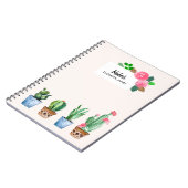 Carnet Aquarelle Boho Poted Cactus & Succulents Personnal (Côté gauche)