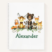 Carnet Aquarelle Bois Forêt Animaux Dessin de l'enfant (Devant)
