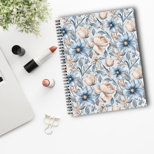 Carnet Aquarelle botanique Bleu & Blush