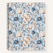 Carnet Aquarelle botanique Bleu & Blush (Devant)