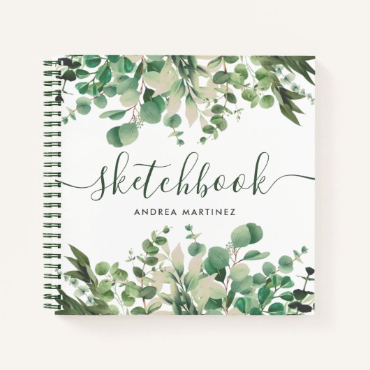 Carnet Aquarelle Botanique Foliage Vert Sketchbook (Devant)