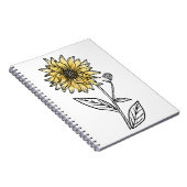 Carnet Aquarelle botanique ligne esthétique art tournesol (Côté Droit)