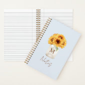 Carnet Aquarelle Bouquet de tournesol rustique dans Mason (À l'intérieur)