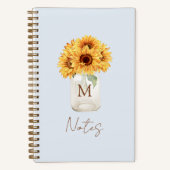 Carnet Aquarelle Bouquet de tournesol rustique dans Mason (Recto)