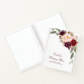 Carnet Aquarelle Bourgogne Florale Mariage élégant (Intérieur)