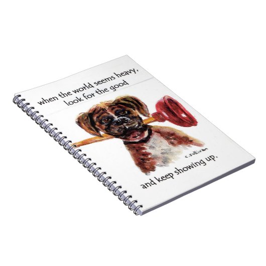 Carnet aquarelle Boxer + inspiration dicton (Côté Droit)