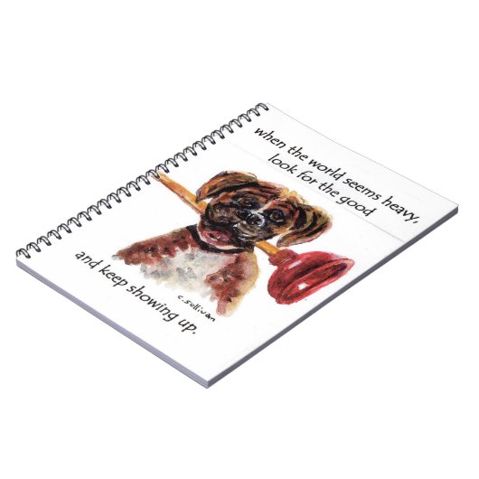 Carnet aquarelle Boxer + inspiration dicton (Côté gauche)