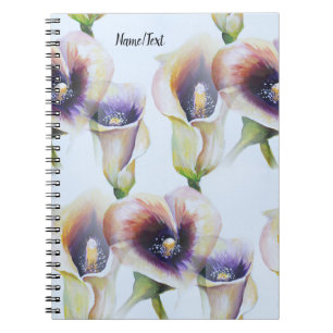 Carnet Aquarelle Calla Lys dans les couleurs dégradées