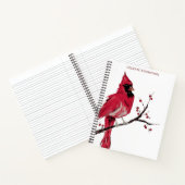 Carnet Aquarelle Cardinal rouge Personnaliser (Intérieur)