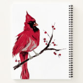 Carnet Aquarelle Cardinal rouge Personnaliser (Dos)