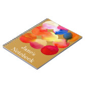 Carnet Aquarelle cercle motif art abstrait couleur chaude (Côté gauche)