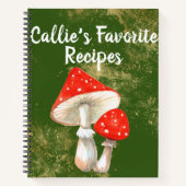 Carnet Aquarelle Champignons Recette personnalisée (Devant)