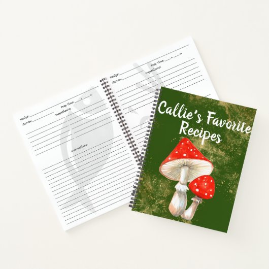 Carnet Aquarelle Champignons Recette personnalisée (Intérieur)