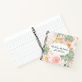 Carnet Aquarelle Chic Peach & Mint Floral & Succulents (Intérieur)