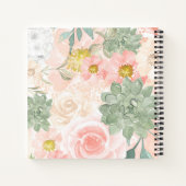 Carnet Aquarelle Chic Peach & Mint Floral & Succulents (Dos)