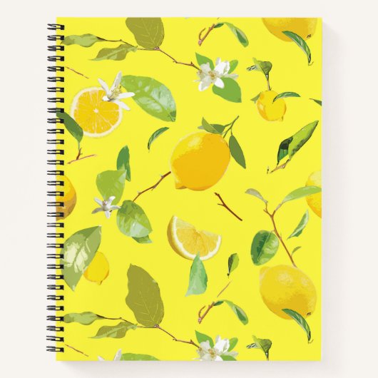 Carnet Aquarelle Citron & Feuilles 4 (Devant)