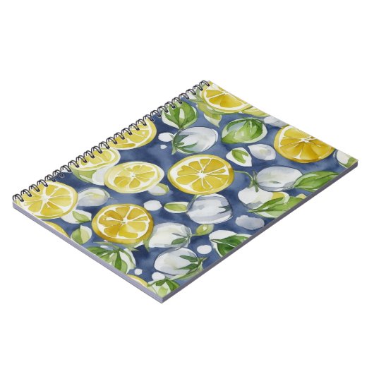 Carnet Aquarelle Citron Motif (Côté gauche)