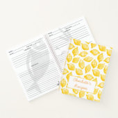 Carnet Aquarelle Citron Motif Recette personnalisée (Intérieur)