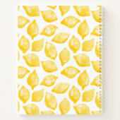 Carnet Aquarelle Citron Motif Recette personnalisée (Dos)