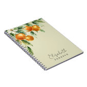 Carnet Aquarelle Citrus Floral Monogramme moderne (Côté Droit)