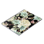 Carnet Aquarelle claire : Motif Rose Hydrangea. (Côté gauche)