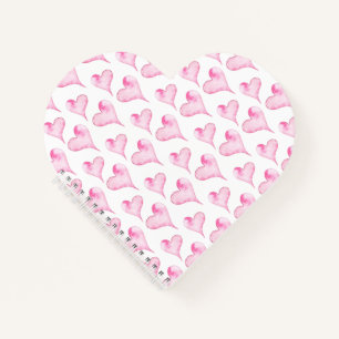 Carnet Aquarelle Coeurs roses Cadeau Saint-Valentin