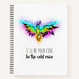 Carnet Aquarelle colorée Arc-en-ciel Phoenix Bird