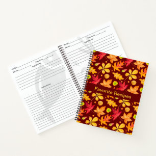 Carnet Aquarelle colorée Feuilles d'automne Recette