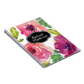 Carnet Aquarelle colorée Floral Custom (Côté Droit)