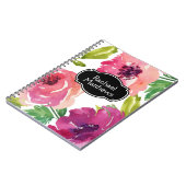 Carnet Aquarelle colorée Floral Custom (Côté gauche)