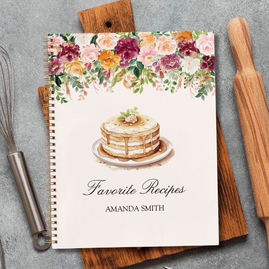 Carnet Aquarelle Colorful Flowers Rose Recette florale