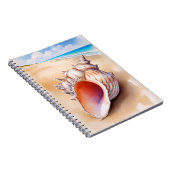 Carnet Aquarelle Conch Shell sur la plage (Côté Droit)