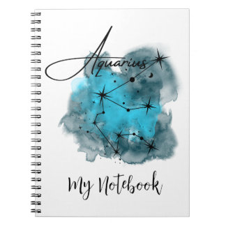 Carnet Aquarelle Constellation Zodiaque Aquarius