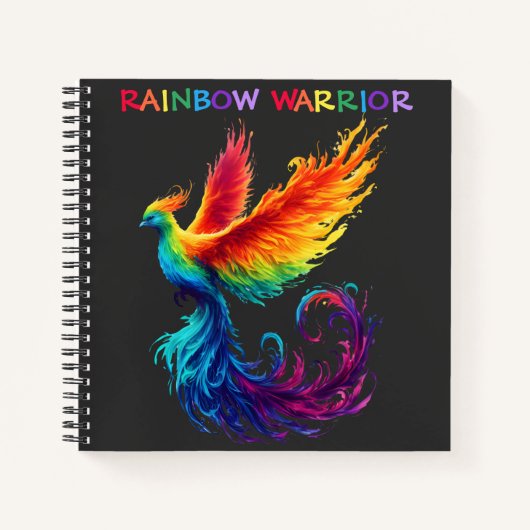 Carnet Aquarelle couleur arc-en-ciel Phoenix Guerrier uni (Devant)