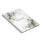 Carnet Aquarelle couleur bleu Dusty Nom personnalisé (Côté Droit)