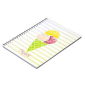 Carnet Aquarelle Crème glacée, Rayé (Côté gauche)