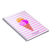 Carnet Aquarelle Crème glacée, Rayé (Côté Droit)