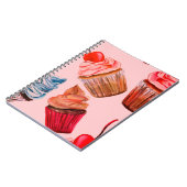 Carnet Aquarelle cupcakes sans couture arrière - plan mot (Côté gauche)