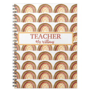 Carnet Aquarelle Cute Boho Pastel Enseignant Arc-en-ciel