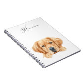 Carnet Aquarelle Cute Peeking Golden Personnalisé (Côté Droit)