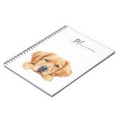Carnet Aquarelle Cute Peeking Golden Personnalisé (Côté gauche)