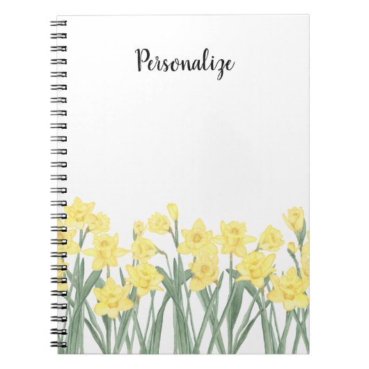 Carnet Aquarelle Daffodile Floral (Devant)