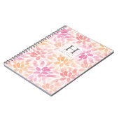 Carnet Aquarelle Dahlias Monogramme (Côté gauche)