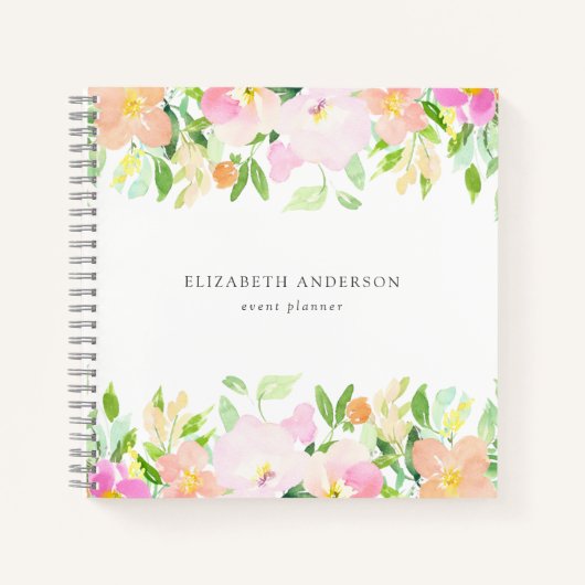Carnet Aquarelle Dainty Fleurs | Pastel Floral (Devant)