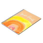 Carnet Aquarelle d'amour arc-en-ciel orange (Côté gauche)