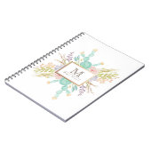 Carnet Aquarelle de bouquet Succulente | Initiale (Côté gauche)