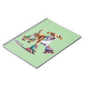 Carnet Aquarelle de chien sur roulettes (Côté gauche)